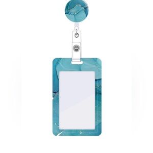 Blue Marble Retractable Heavy Duty Badge Holder with Clip